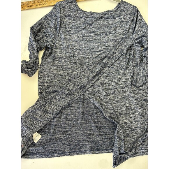 Lands' End Womens Top Long Sleeve Blue Heather Size Large Back Opening - Picture 3 of 9